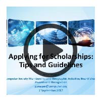 Learning Webinar Presentation Cover: Applying for Scholarships